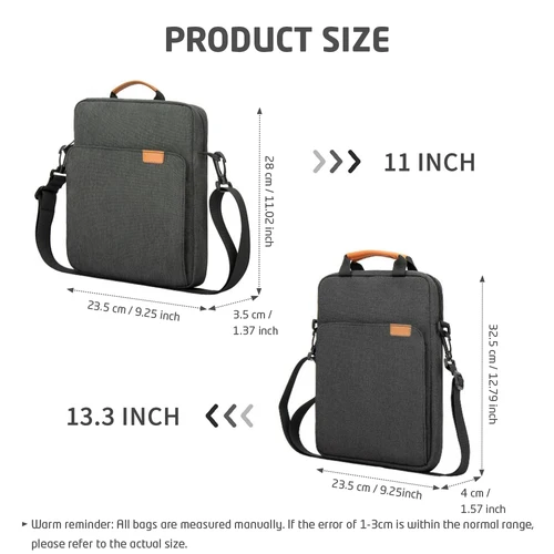 Imagen 2 del producto Bolsa de hombro para tableta para IPad air pro 12,9 "", IPad Air 10,9"" Surface Go 3/2 Galaxy Tab A 10, bolsa para ordenador portátil, bolso Birefcase