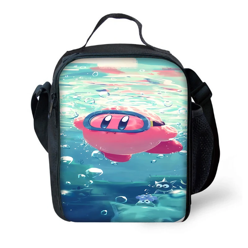 Bolsa de gran capacidad con aislamiento para niño y niña, fiambrera térmica reutilizable para pícnic al aire libre, bonito anime Kirbys