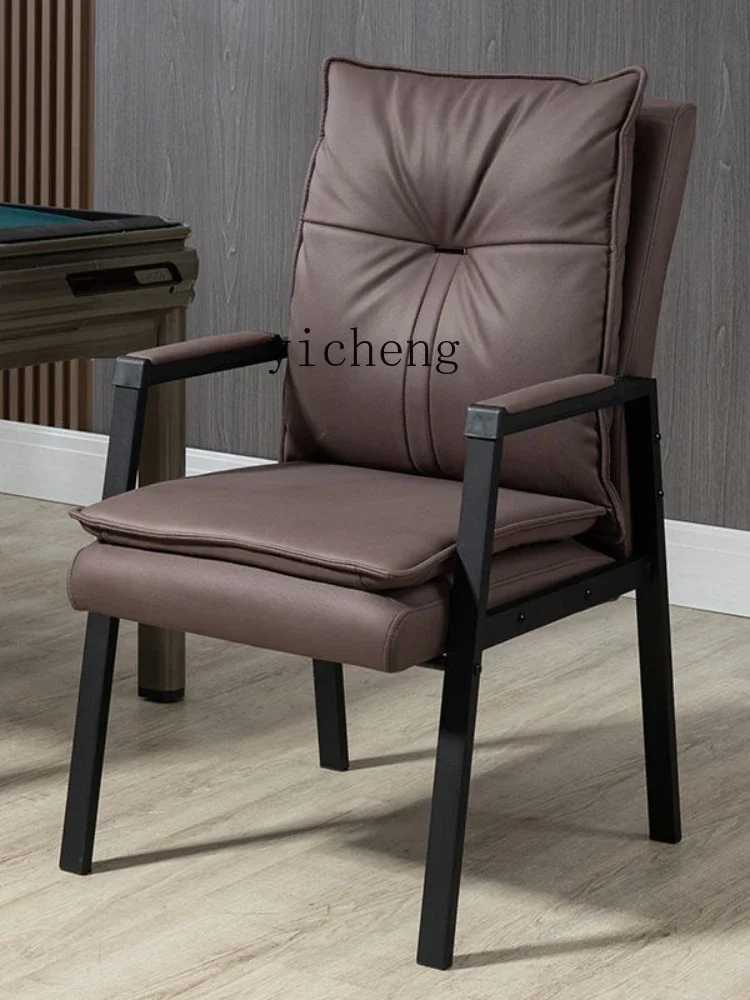 ZK Chess and Card Room Mahjong Hall Dedicated Chair Home Heightened Chair Backrest Four-Leg Chair