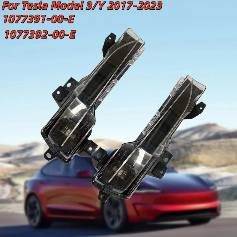 Auto Day Running Signal Lamp For Tesla Model 3 Y 2017-2023, Front Bumper Fog Light With 1077391-00-E 1077392-00-E Set