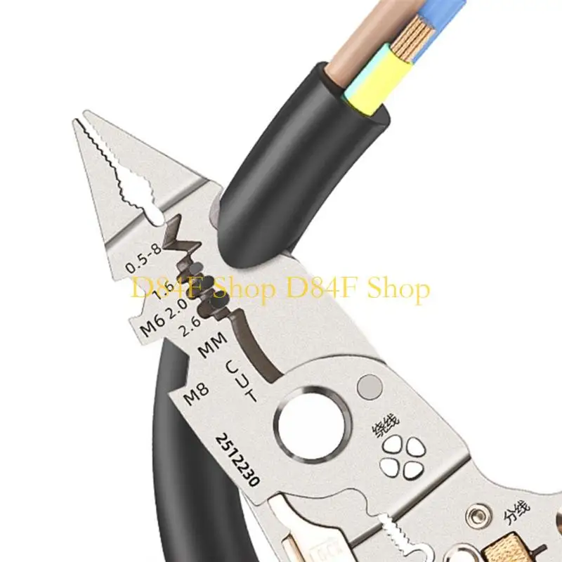 D84F Compact Folding Wire Stripper Pliers With Digital Display Voltages Tester