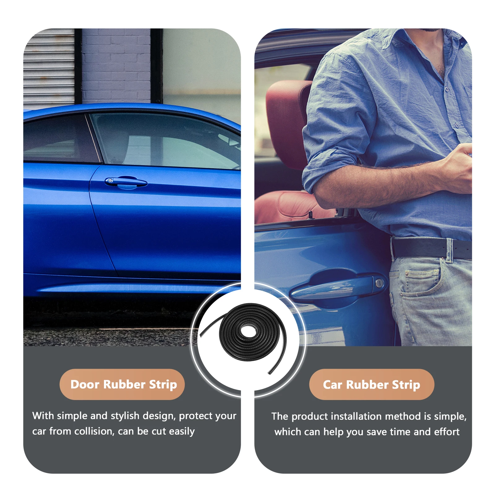 Car AntiCollision Strip Rubber Protector Sealing Edging Glue Stylish Design Premium Material Durability Practicality