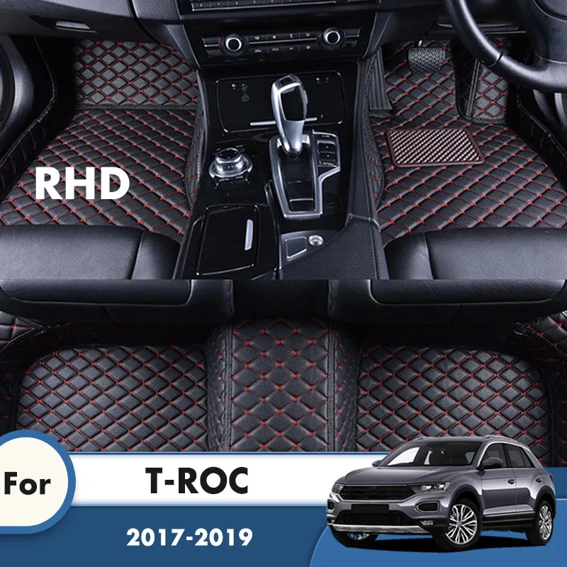 

Автомобильные коврики RHD для VW Volkswagen T-ROC TROC 2023 2022 2021 2020 2019 2018 2017, автомобильные аксессуары для интерьера