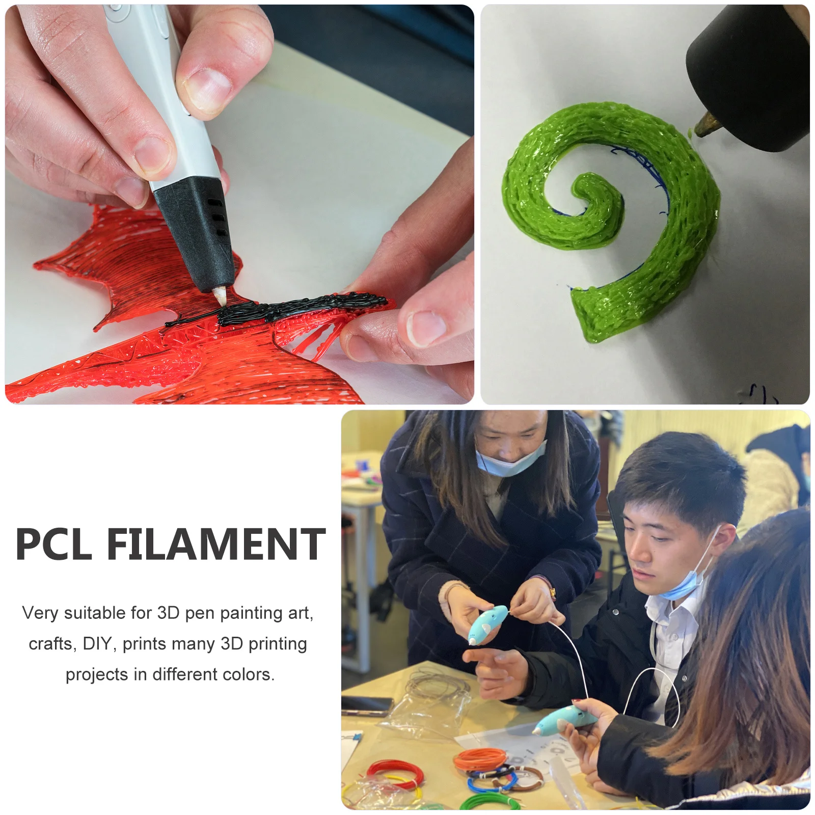 

20Pcs 3D Printing Pen Consumables ABS Filament 1.75mm Multicolor Universal Compatible Perfect for 3D Pen Art Crafts