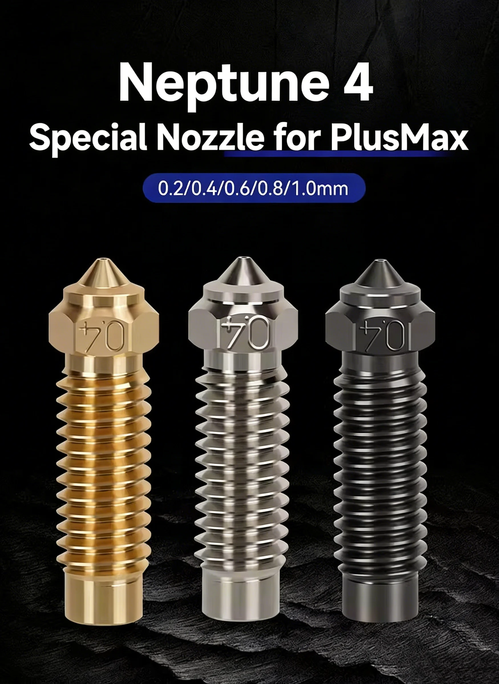

Elegoo4 Max/4Plus Neptune 3D Printer Accessory Brass Hardened Steel Nozzle High Temperature Resistant for Precision Printing