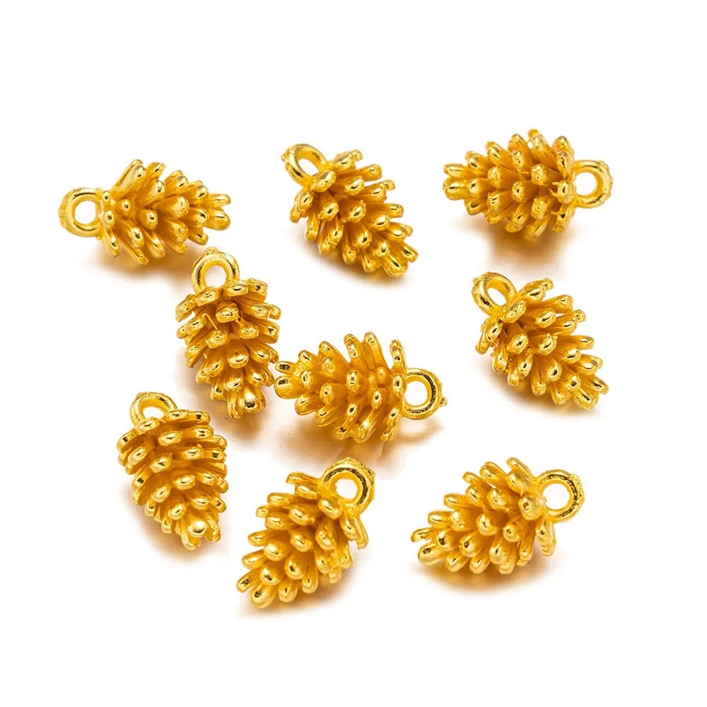 20Pcs Alloy Cute Small Pine Cone Pendant For DIY Earring Necklace Bracelets Keychain Handmade Beaded Material Jewelry Making image 3