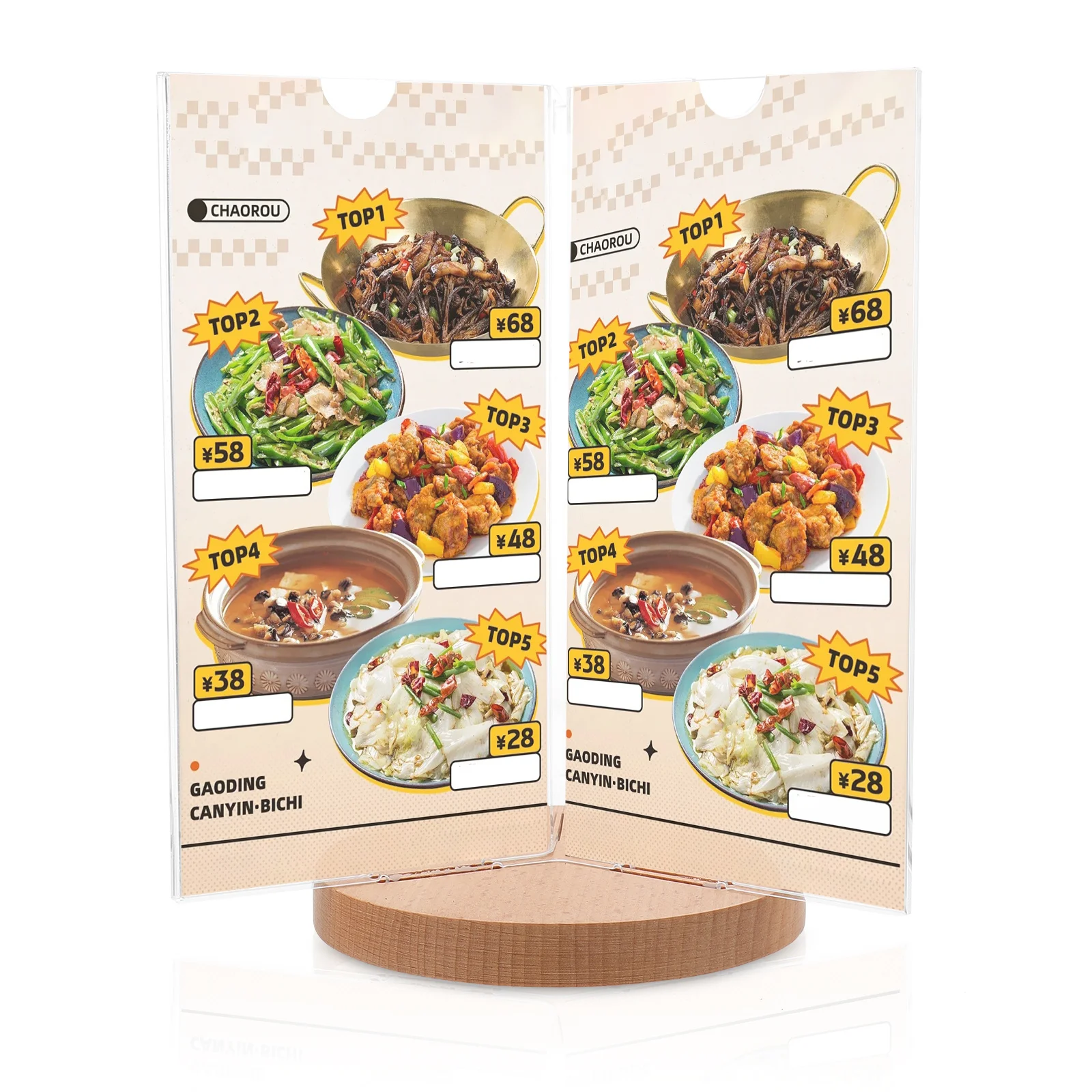 

1pc 6-Side Rotatable Acrylic Desktop Display Holder For Restaurants Trade Shows Vertical Sign Stand Menu Display Stand