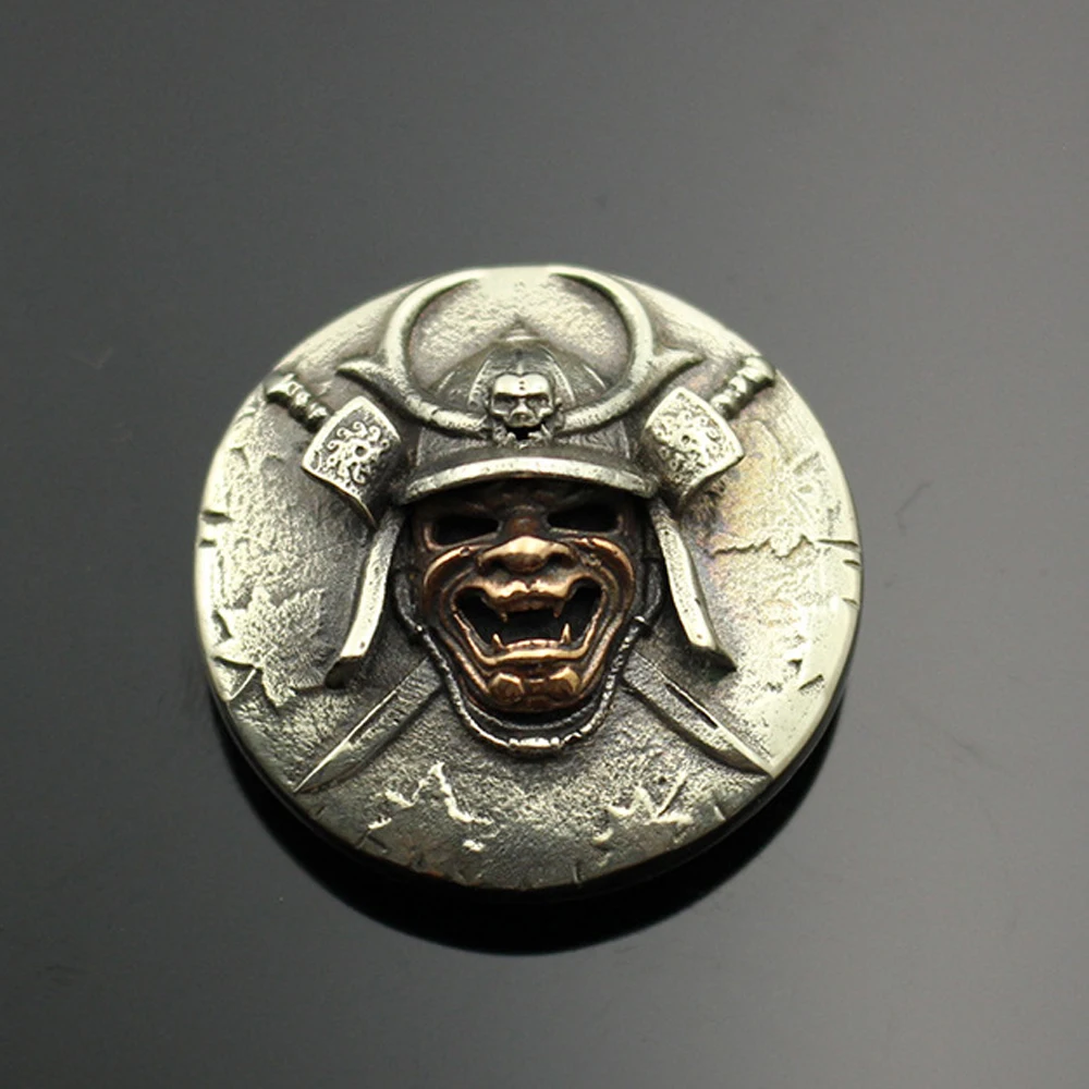 

DIY leather craft ancient warrior solid brass material design round screws decoration wallet button