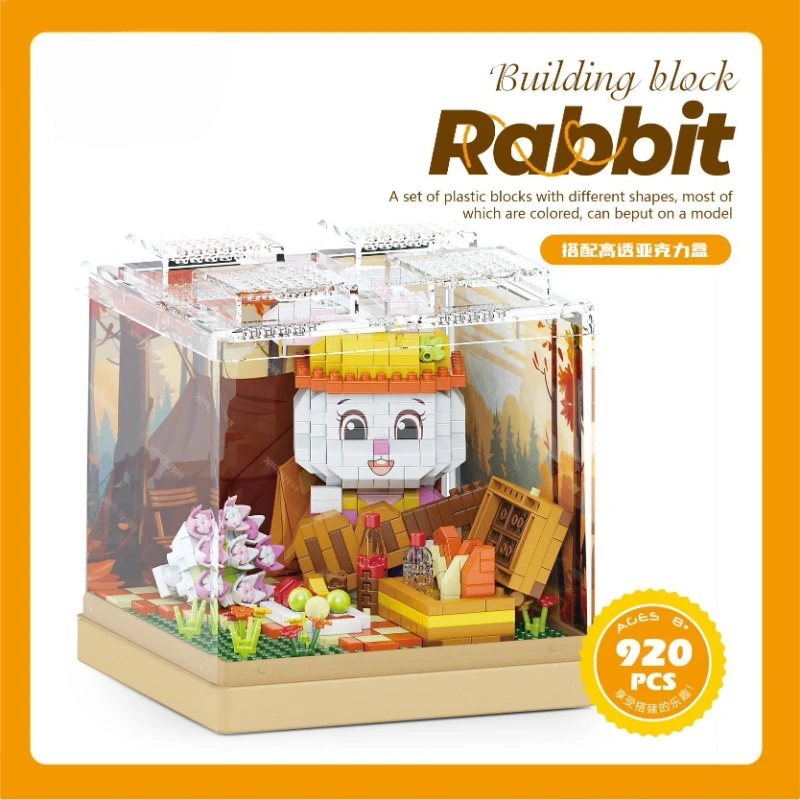 

Small Panda Building Blocks Cartoon Small Particles of Children Assembled Animal Toy Model Ornaments Holiday Gift