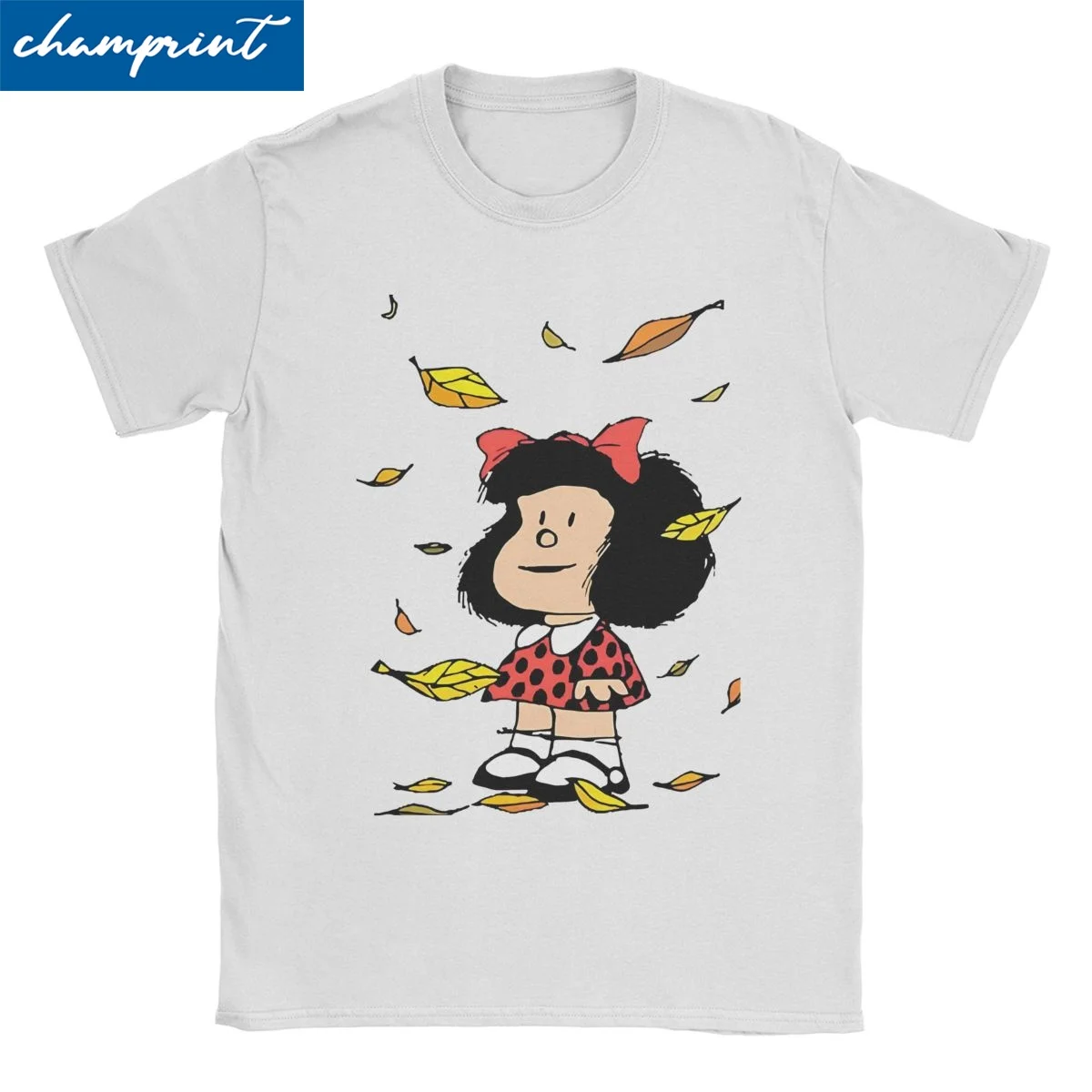 Fun Mafalda Autumn Leaves T-Shirts for Men Women Crewneck 100% Cotton T Shirts Anime Cartoon Short Sleeve Tee Shirt 6XL Tops