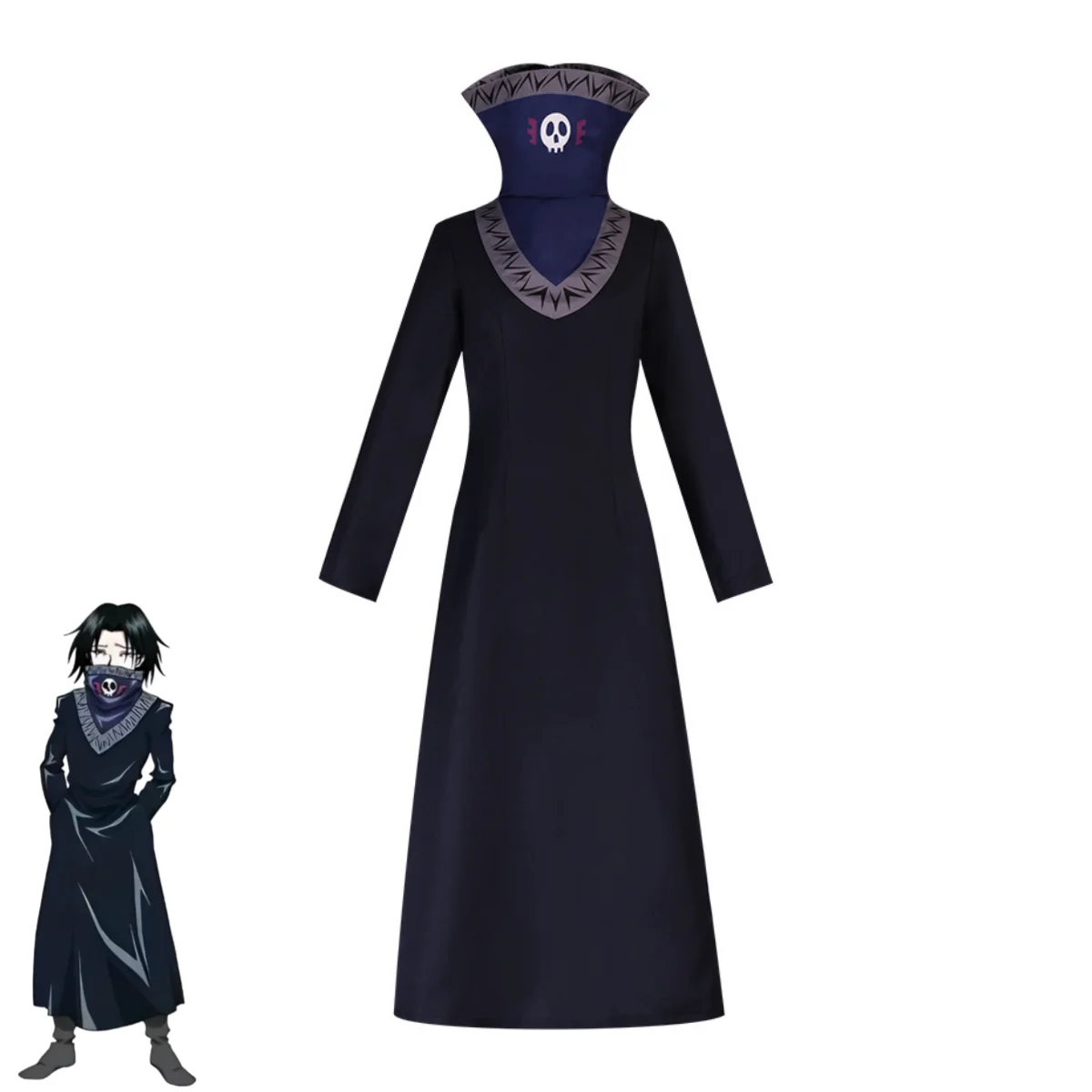 

Anime Hunter×Hunter Feitan Potoo Cosplay Costume Phantom Troupe Black Stand-up Collar Robe Coat Wig Man Woman Suit 2025