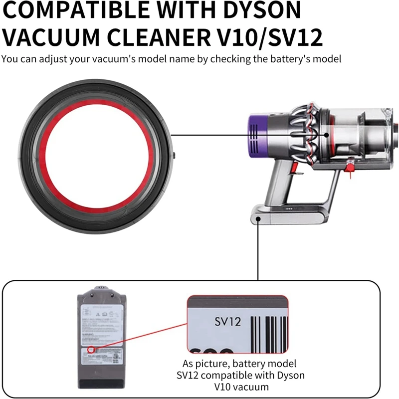 Dust Bin Top Fixed Sealing Ring Replacement Parts Fit For Dyson Vacuum V10 SV12, Dirt Cup Replacement Parts