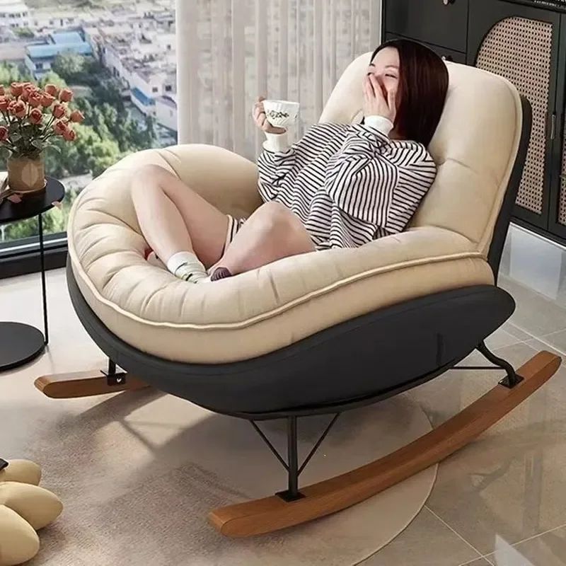 Modern Simple Lazy Sofa for Bedroom Living Room Balcony Leisure Rocking Chair Home Lunch Break Reclining and Sitting Sofa