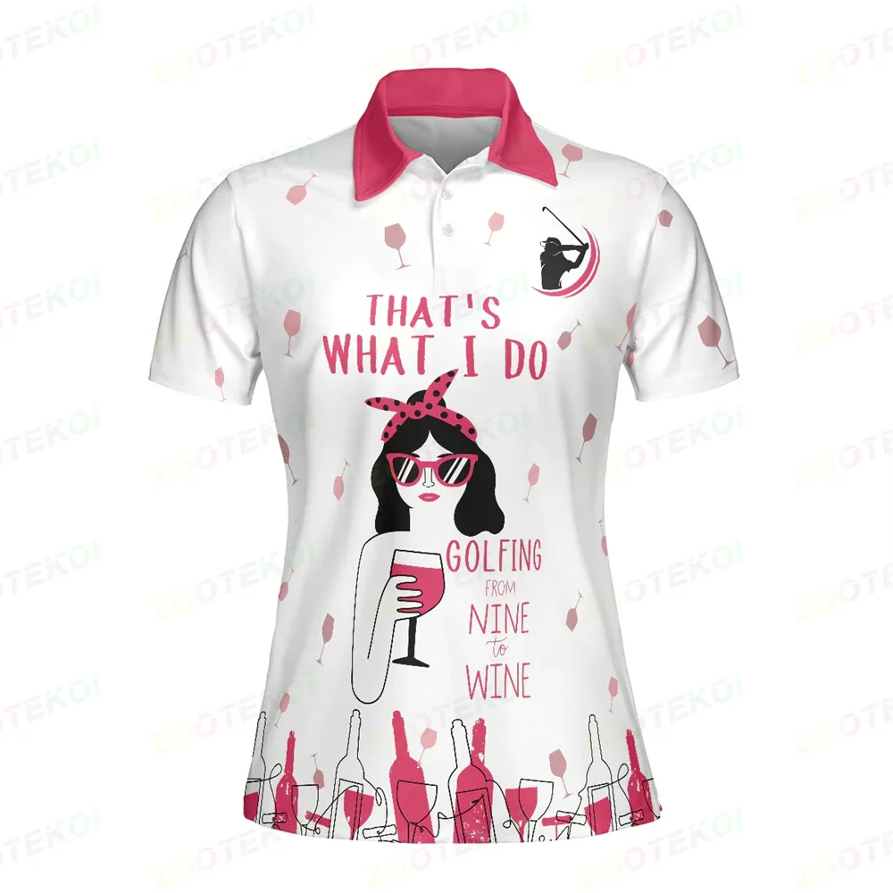 2023 Summer Women Printing Golf Polo Shirts Short Sleeve Tee Shirt Breathable Camisa Femenina Tennis Volleyball Sport