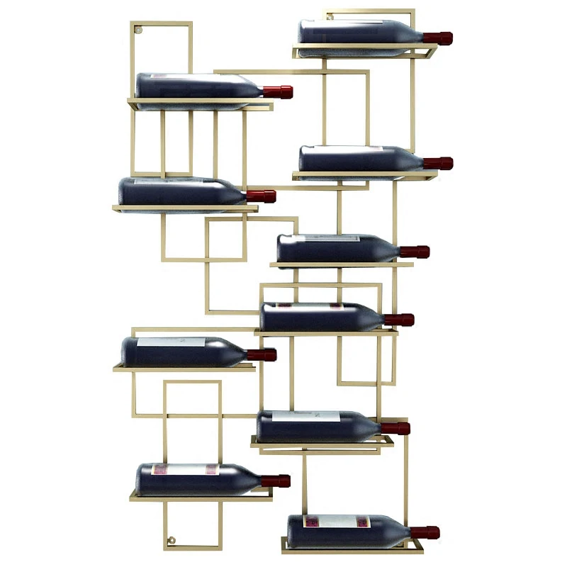 

Simple Modern 10 Bottle Red Wine Rack Wall Mount Hanging Living Room Wine Cabinet Screen Display Rack Creative Hanging Wine Rack