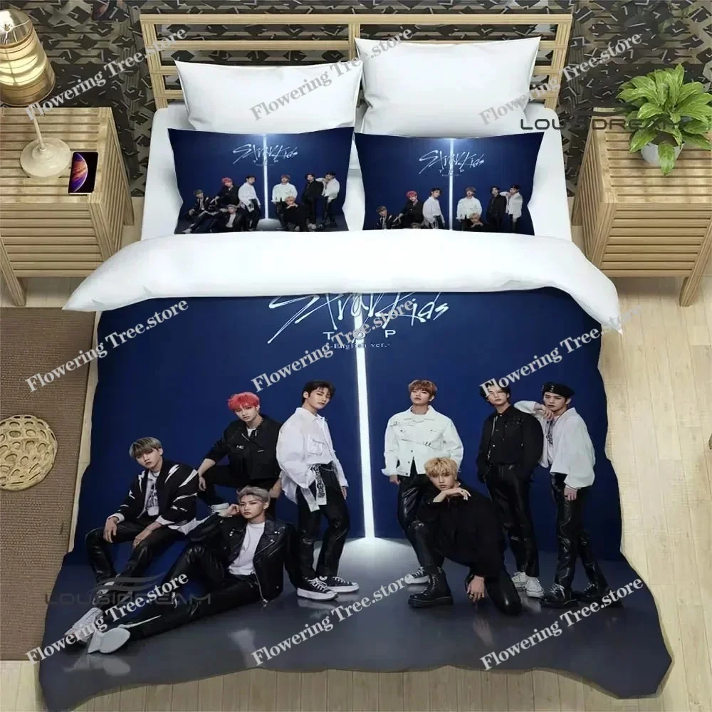 KPOP S-Stray-K-Kids Print Bedding Sets Exquisite Bed Supplies Set Duvet Cover Bed Comforter Set Bedding Set Luxury Birthday Gift