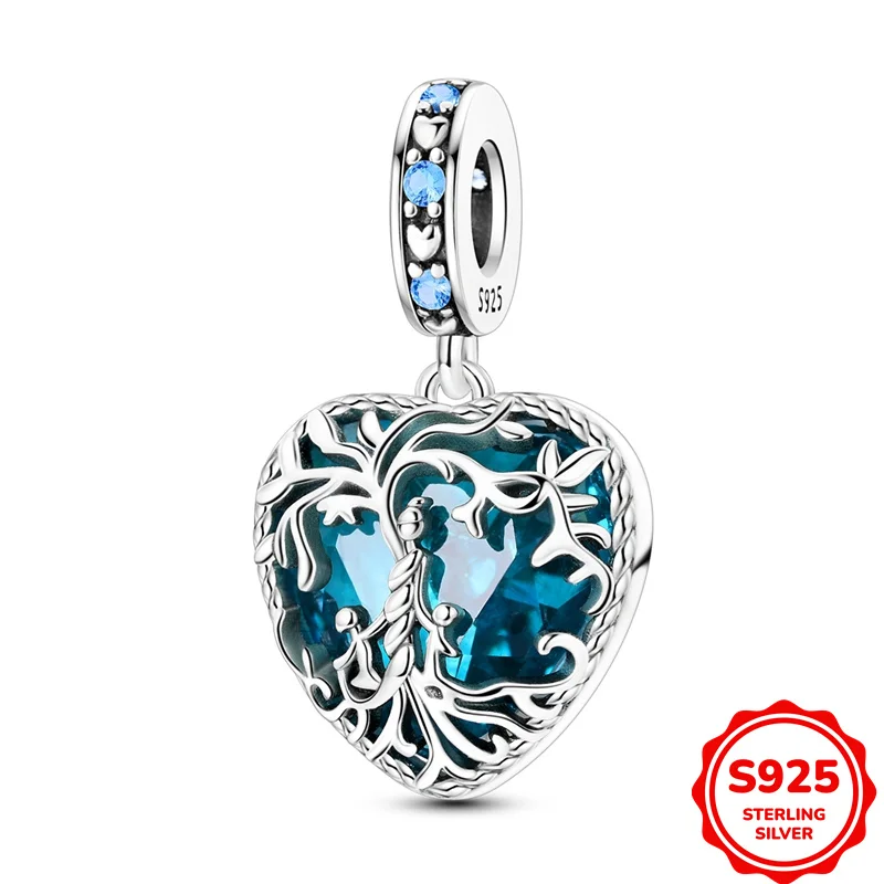

Original 925 Sterling Silver Charms Bead Life Tree Parent-Child Pendant Dangle for Women Lover Fine DIY Birthday Jewelry Gifts