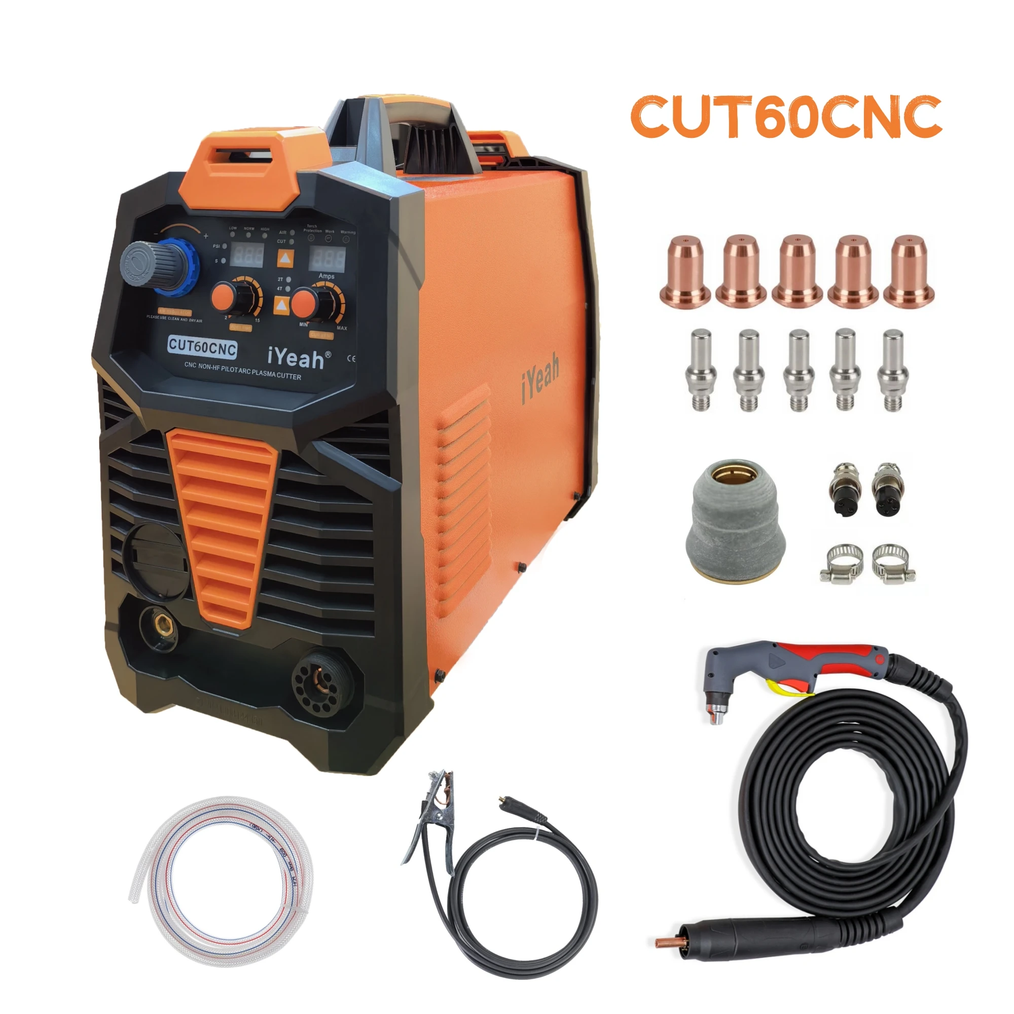 

CNC Non-HF Pilot Arc CUT60 CNC iYeah Plasma Cutter 110V/220V 60A IGBT Machine With PT60/PTM60 Straight Torch Easy Cutting 25mm