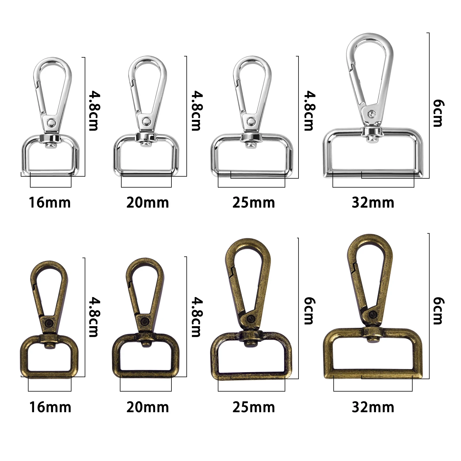 5Pcs Swivel Clasps Alloy Metal Lanyard Snap Hooks Clip Hook For Keychain Bag Key Rings Jewelry Making Craft Sewing Accessories