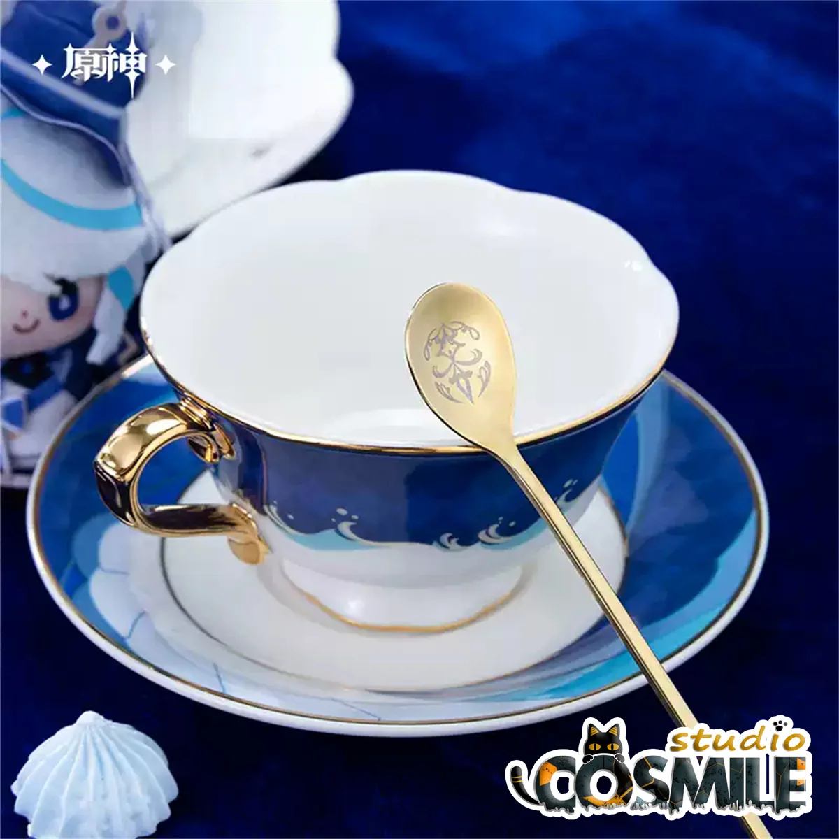 

Официальная оригинальная чашка Genshin Impact Furina de Fontaine Kata فا ji이이이나 Focalors Набор чашек для послеобеденного чая и блюдца Кофейная чашка Чашка для чая