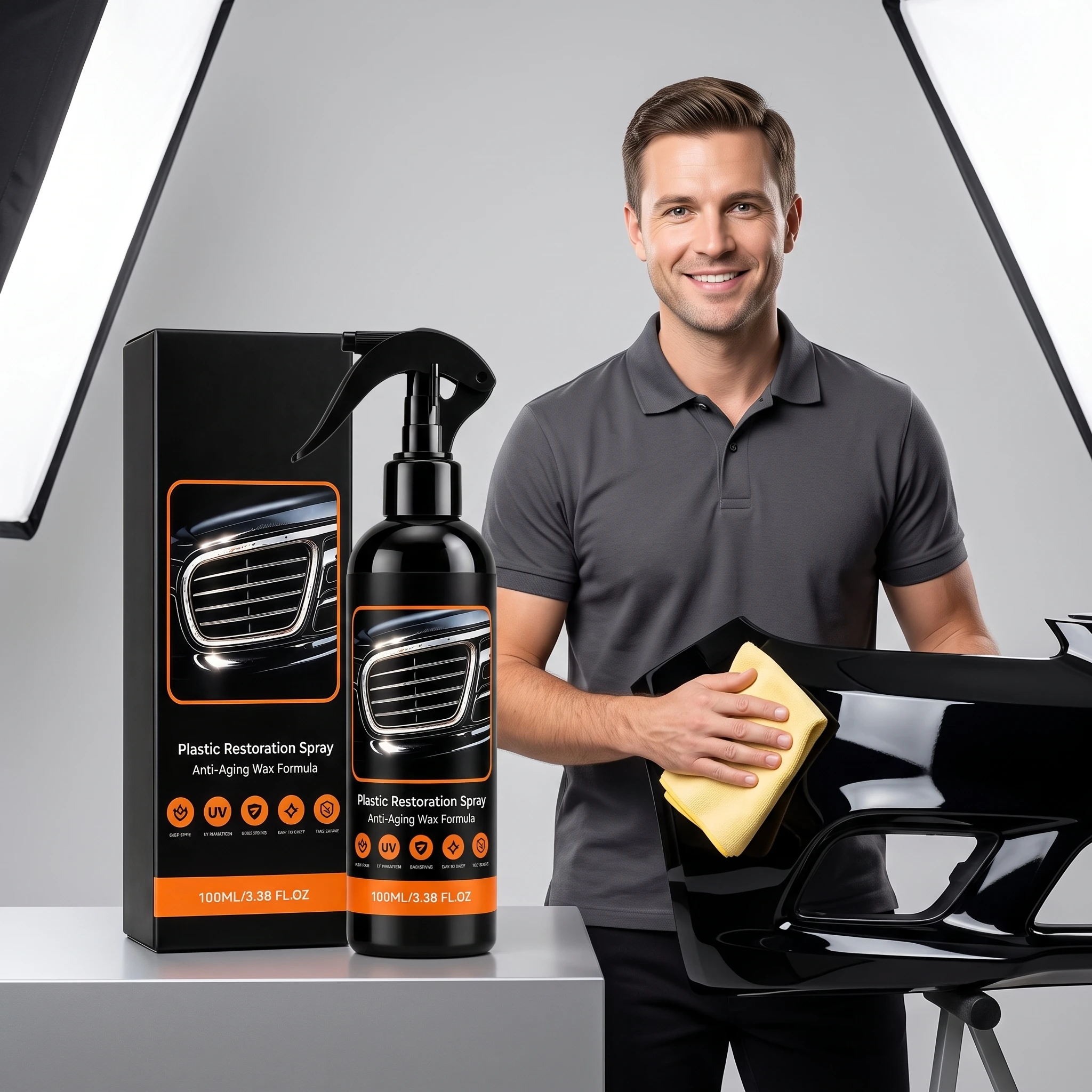 Automotive Plastic Repair Agent, Brightening and Caring, Suitable for Various Types of Self-cleaning and Self Wiping Repair Agents for Cleaning Dust and Dirt
