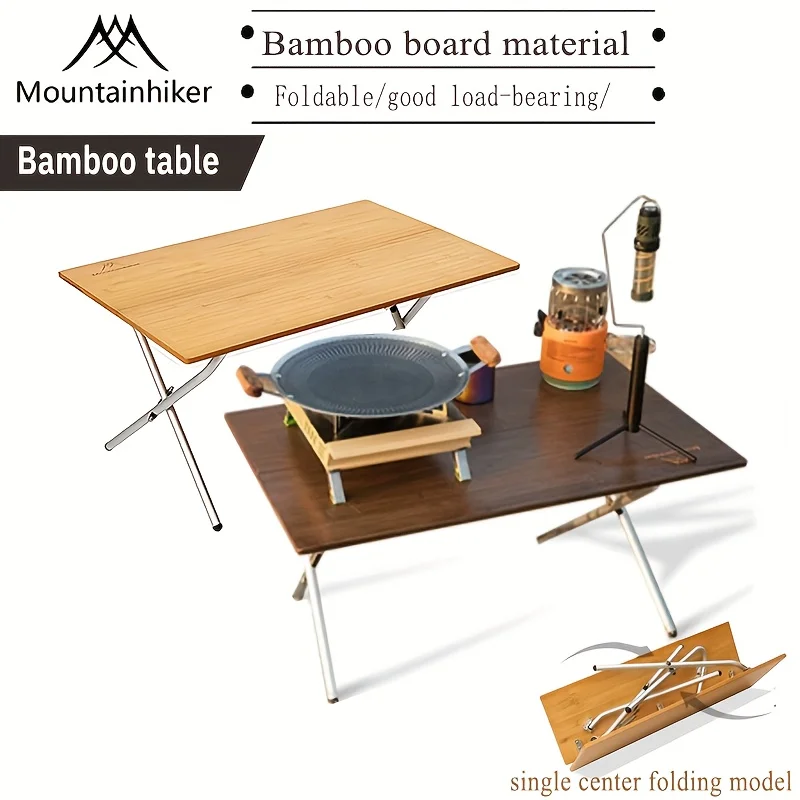 Table de camping extérieure portable MOUNTAINHIKER, design pliable compact, adaptée aux pique-niques, barbecues, à la randonnée et aux voyages