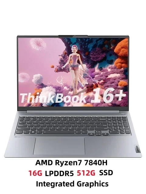 لاب توب لينوفو-ثينك بوك 16 + ، AMD Ryzen 7 H ، RTX4050 ، 16GB ، 32GB RAM ، G ، 1 ung ، 2 هوب SSD ، K Hz ، شاشة كمبيوتر محمول