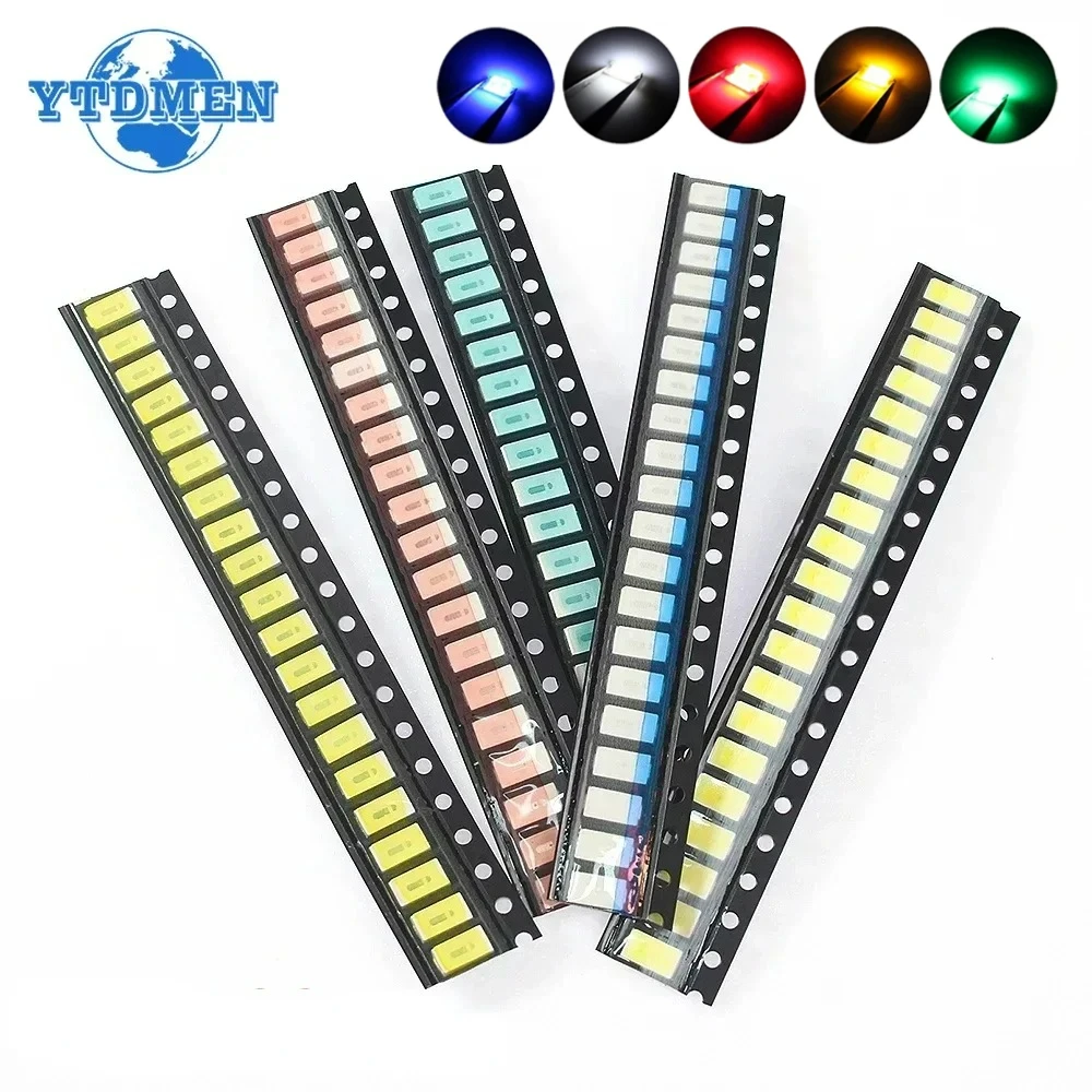 100 Stück 5730 SMD LED-Dioden, ultrahelle LED-Leuchtdiode, rot, gelb, grün, blau, weiß, DIY-Elektronik-Set