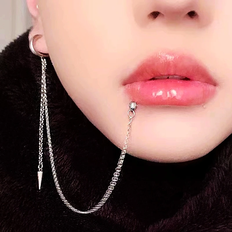 Trendy Fake Piercings Edelstahl Lippe Studs Schmuck Ohr Durchbohrt Ohrringe Frauen Männer Mujer Nase Labret Septum Pierc Ringe 16g