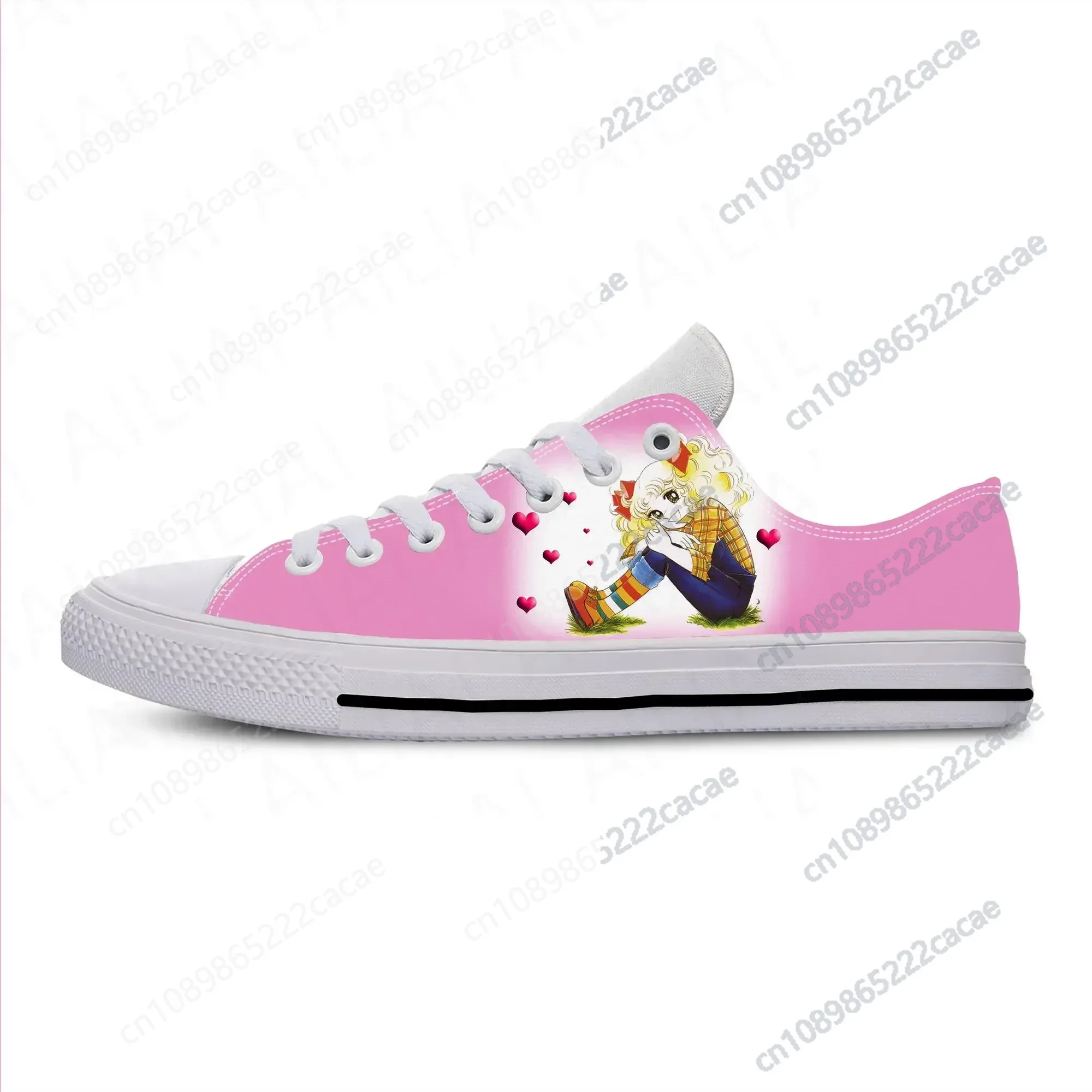 

Japanese Anime Manga Cartoon Candy Candy Fashion Casual Cloth Shoes Low Top Lightweight Breathable 3D Print Men Women Sneakers