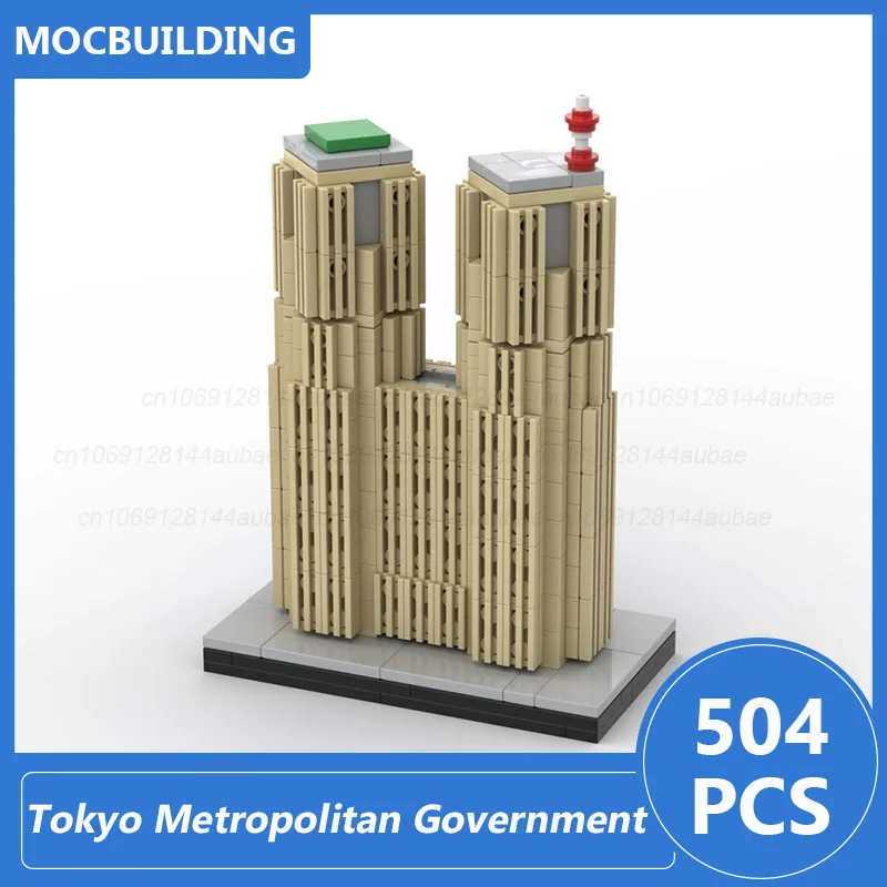 1:2000 Tokyo Metropolitan Government Building MOC Stacking Blocks DIY Assemble Bricks Architecture Display Toys Gifts 504PCS