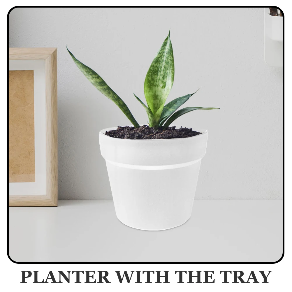 

2 Sets Plastic Flower Garden Plant Pots Indoor Outdoor Balcony Planter Drainage Hole Succulent Plant Container Nursery Pot Home