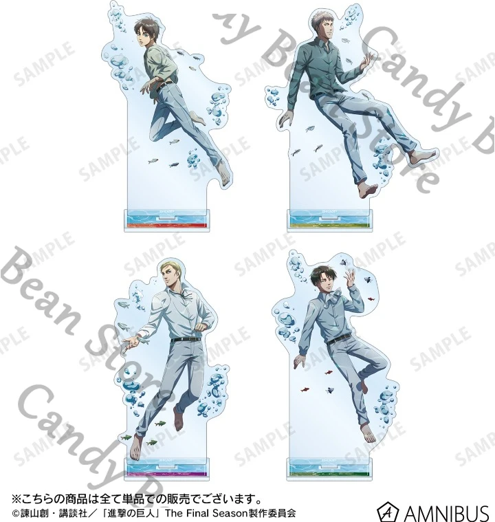 

Official Anime Attack on Titan Levi Ackerman Erwin Smith Eren Jaeger Cosplay Cartoon Aquarium Acrylic Figure Stand Standing Sign