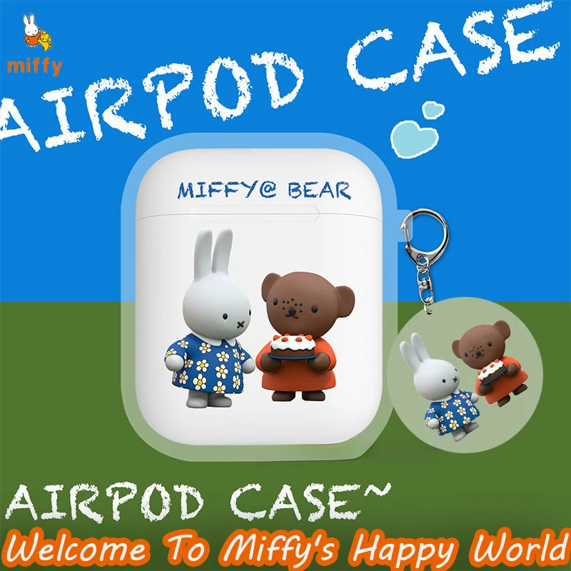 

Kawaii Miffy Earphone Shell Suitable for Airpods 1 2 Pro Cartoon Transparent Anti Drop Earphone Case Anime Accessories Girl Gift