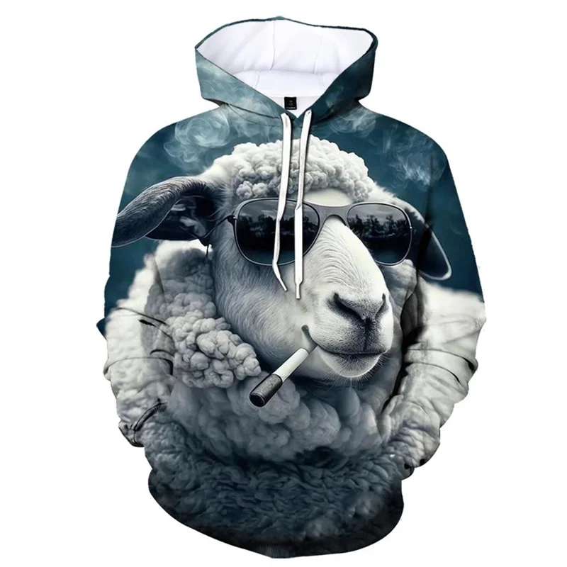 

Men's 3d Printing Sheep Hoodie Novelty Animal Goat Pattern Hoodies Casual Hip Hop Streetwear Cool Long Sleeves Sweatshirts