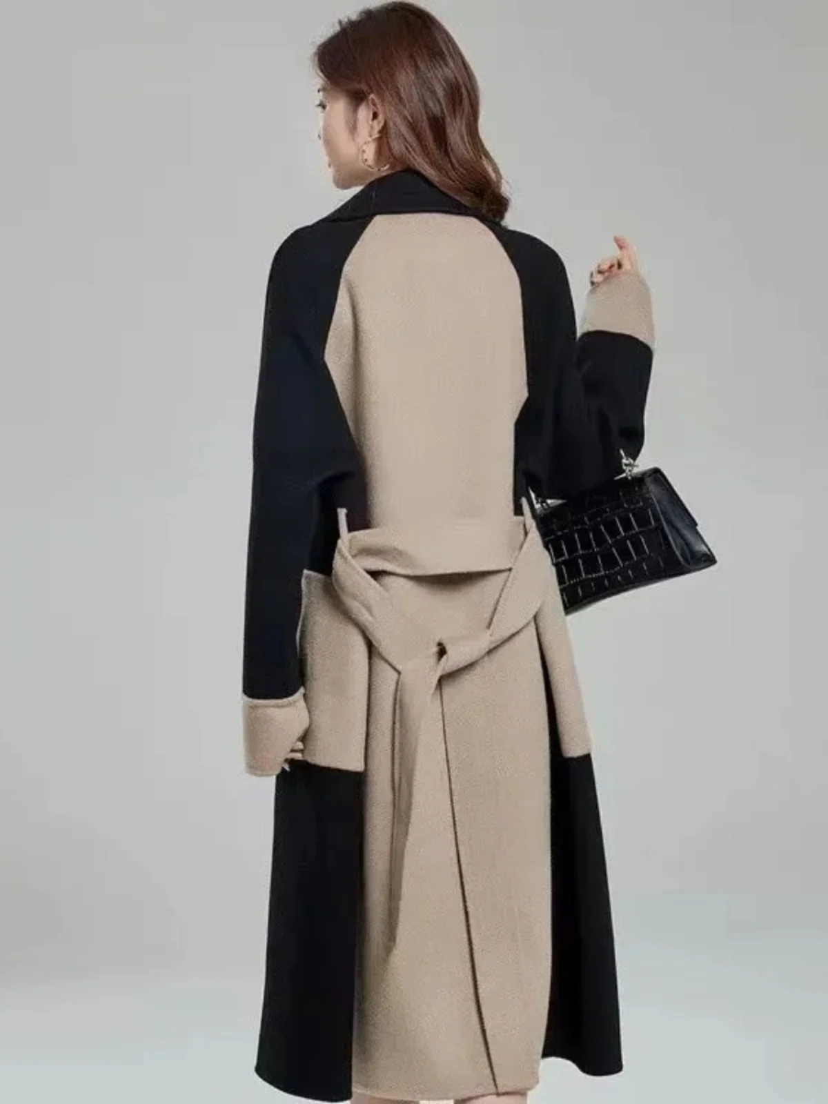 

Plus Size Women's Long Woolen Coat Double-Faced Velvet 2240 Pou Winter Faion Sweet Sle Suit Collar plus Size Coat