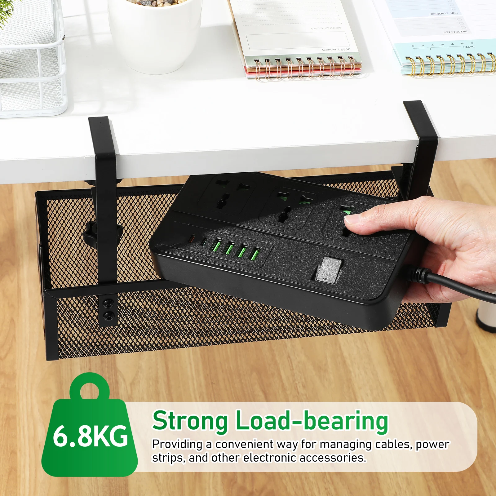 

Under Desk Wire Organizer Storage Rack Clamp On Cable Tray Cord Management Organizer Cable Holder Under Desk Clamp On Basket