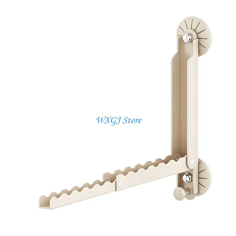 37JE Folding Clothes Hanger No Drilling Retractable Clothes Drying Rack For Campers Boat No Drill Installation Needed