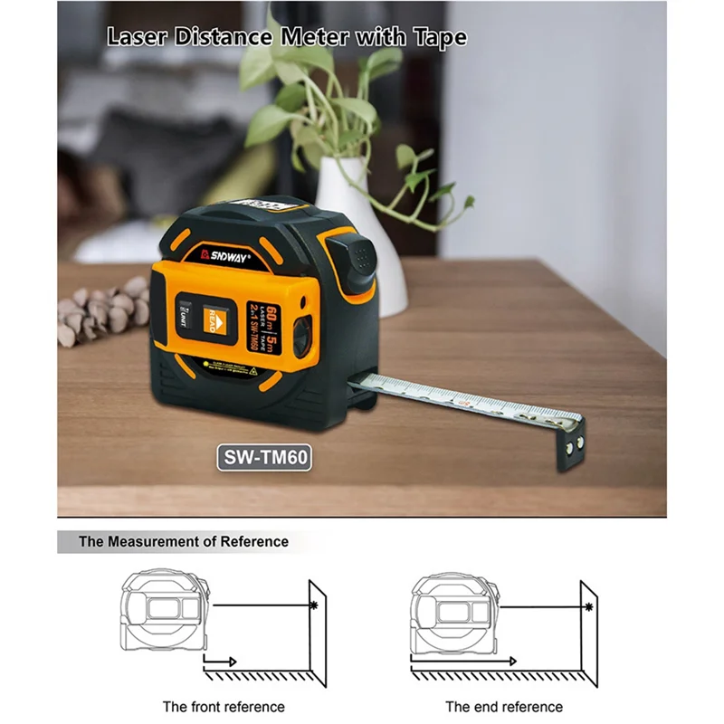 YHYS Rangefinder 60 متر تتراوح الشريط عالية الدقة شريط القياس الإلكتروني حاكم