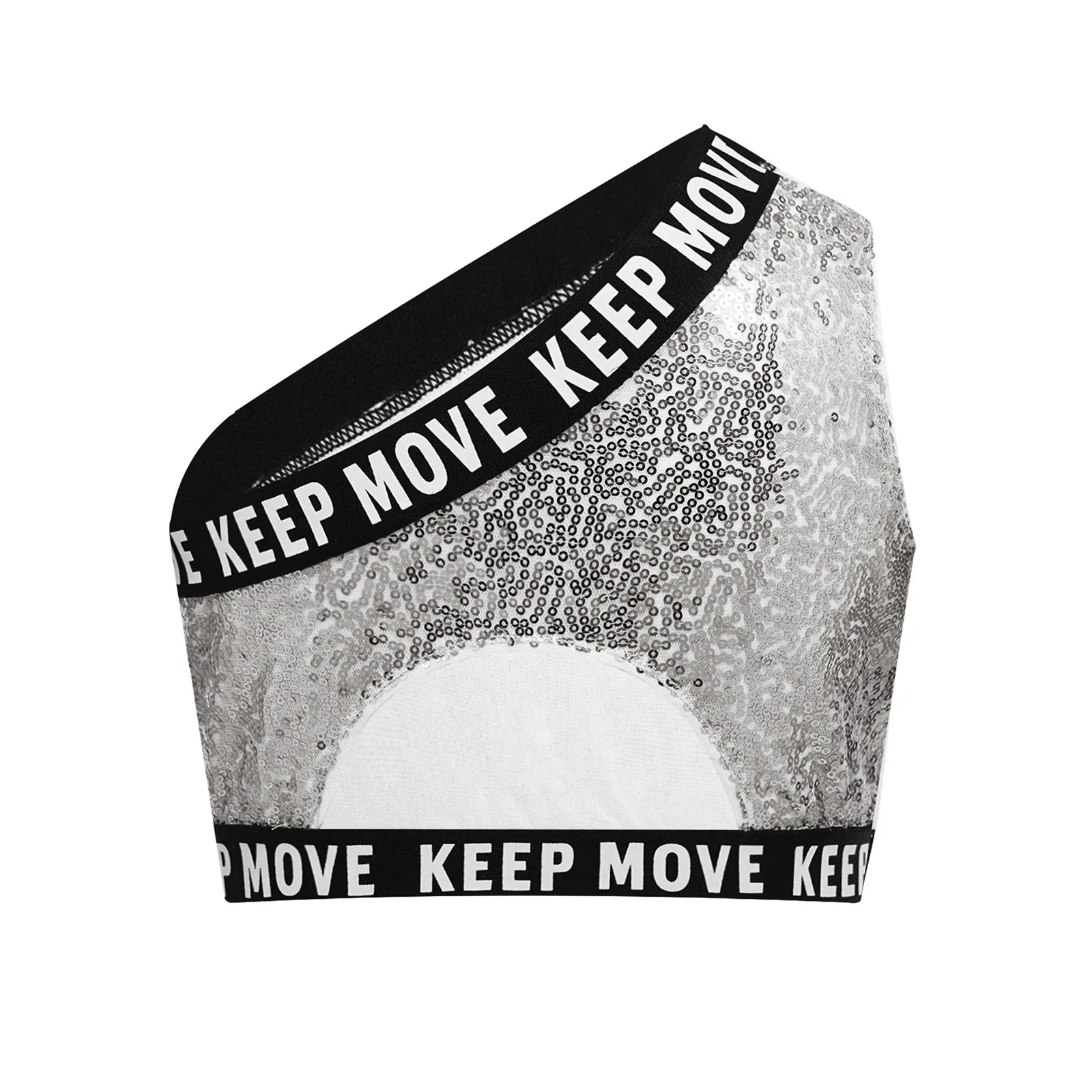 Модная майка в стиле хип-хоп с блестками для девочек, блестящий укороченный жилет на одно плечо для черлидинга, уличная одежда, костюм для джазовых танцев, одежда для выступлений