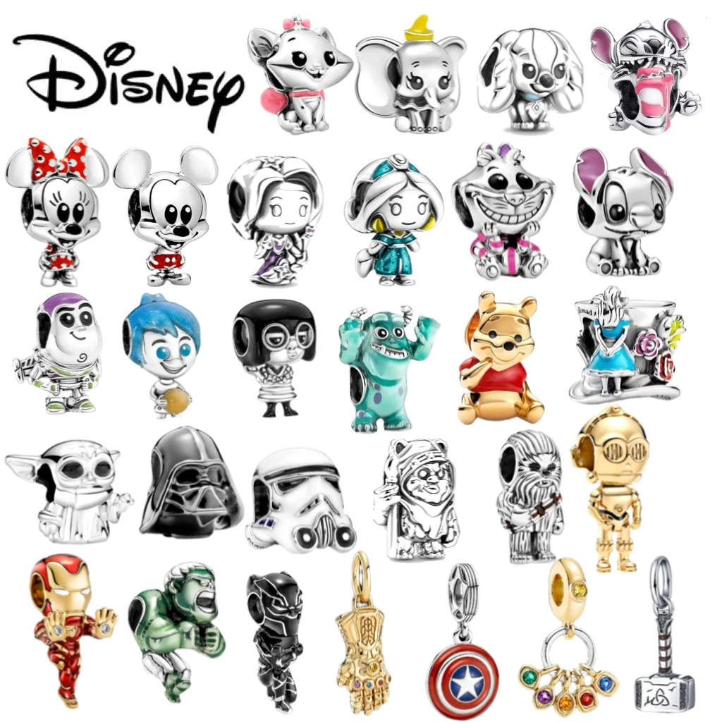 

925 Sterling Silver Disney Mickey Charms Marvel Spider Rescuer Beads Fit Original Pandora Bracelet for Women DIY Making Jewelry