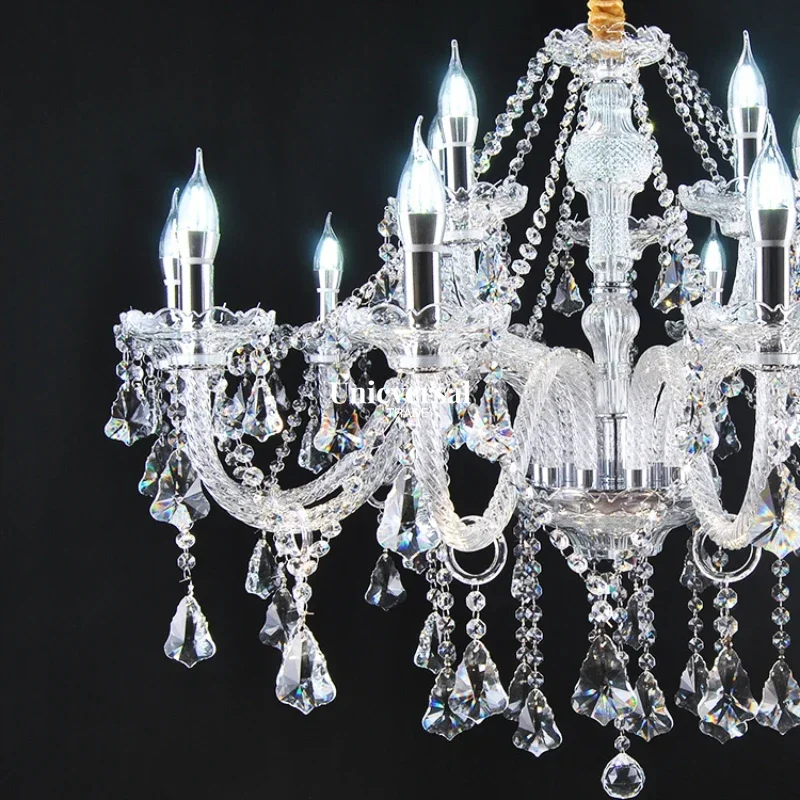 

DU Modern Crystal Chandelier with Luxurious Luster, K9 High-quality Clear Crystal Lamp, Living Room, Auditorium Decoration Light