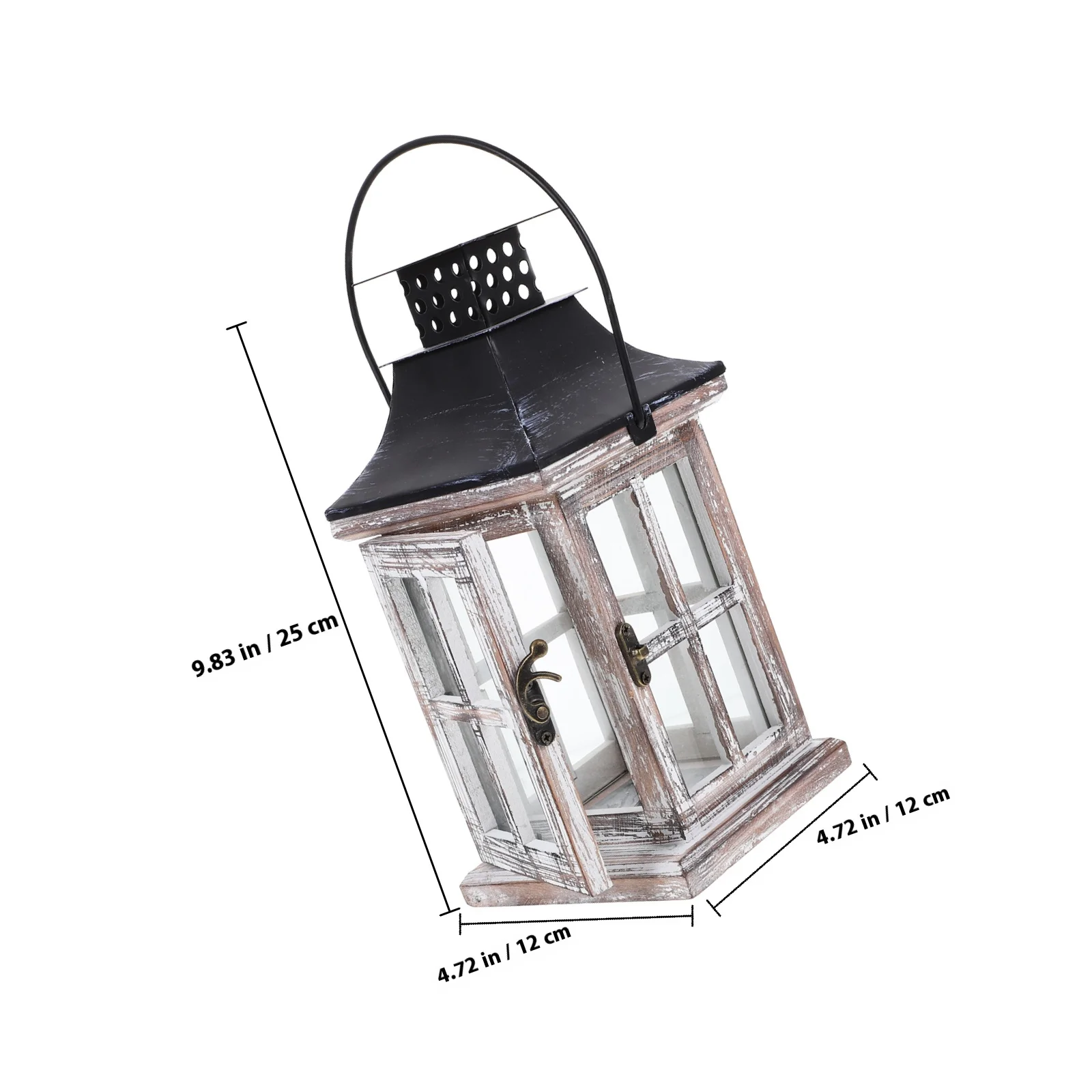 Rustic Vintage Wooden Lantern Holder Sturdy Romantic Wedding Decoration Indoor Outdoor Table Stand