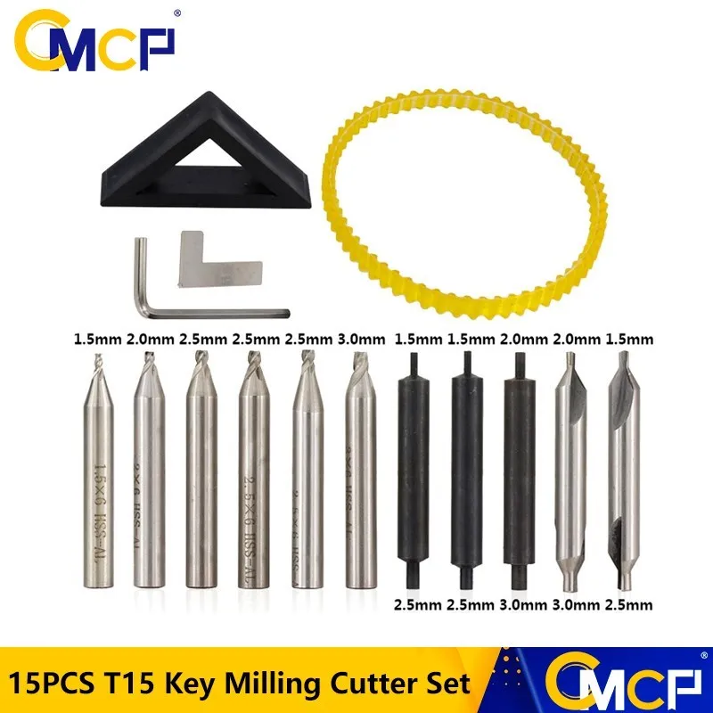 Cmcp Chave Máquina Fresa 15 Peças Chave Máquina de Corte Cortador Guia Pino para Copiar Chaves Duplicado Máquina Chaveiros Ferramenta