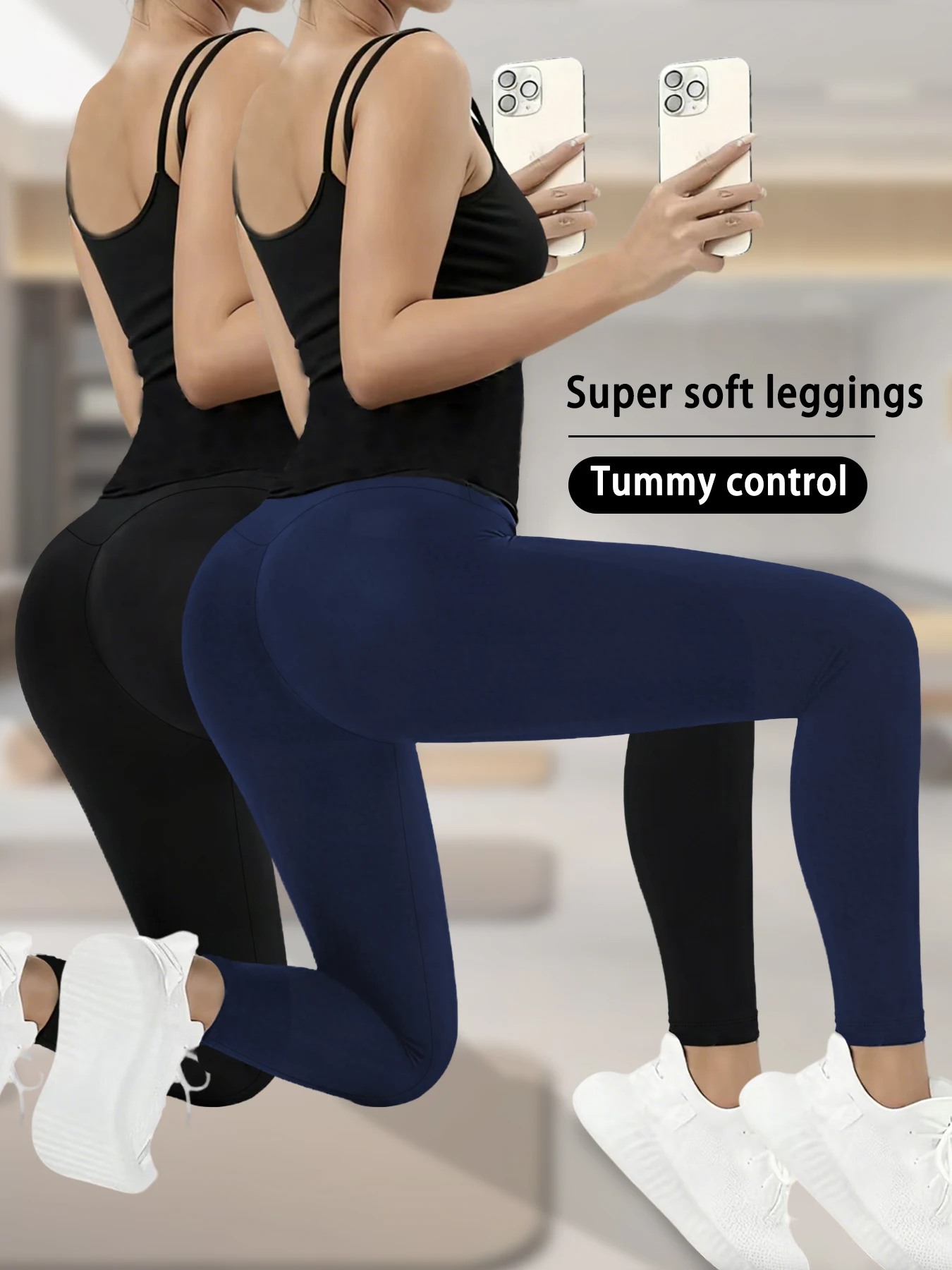Paquete de 2 mallas de cintura alta para mujer de talla grande: tela súper suave, ideales para yoga, correr, entrenar y relajarse en casa