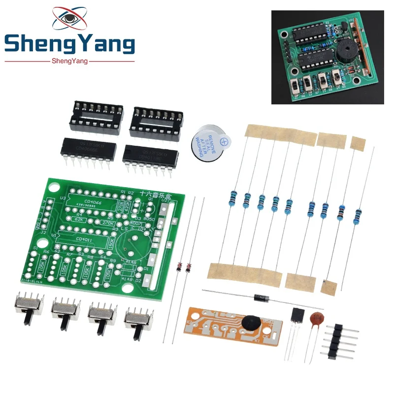 16 Music Sound Box BOX-16 Board 16-Tone Electronic Module DIY Kit Parts Components Soldering Practice Learning Kits for Arduino