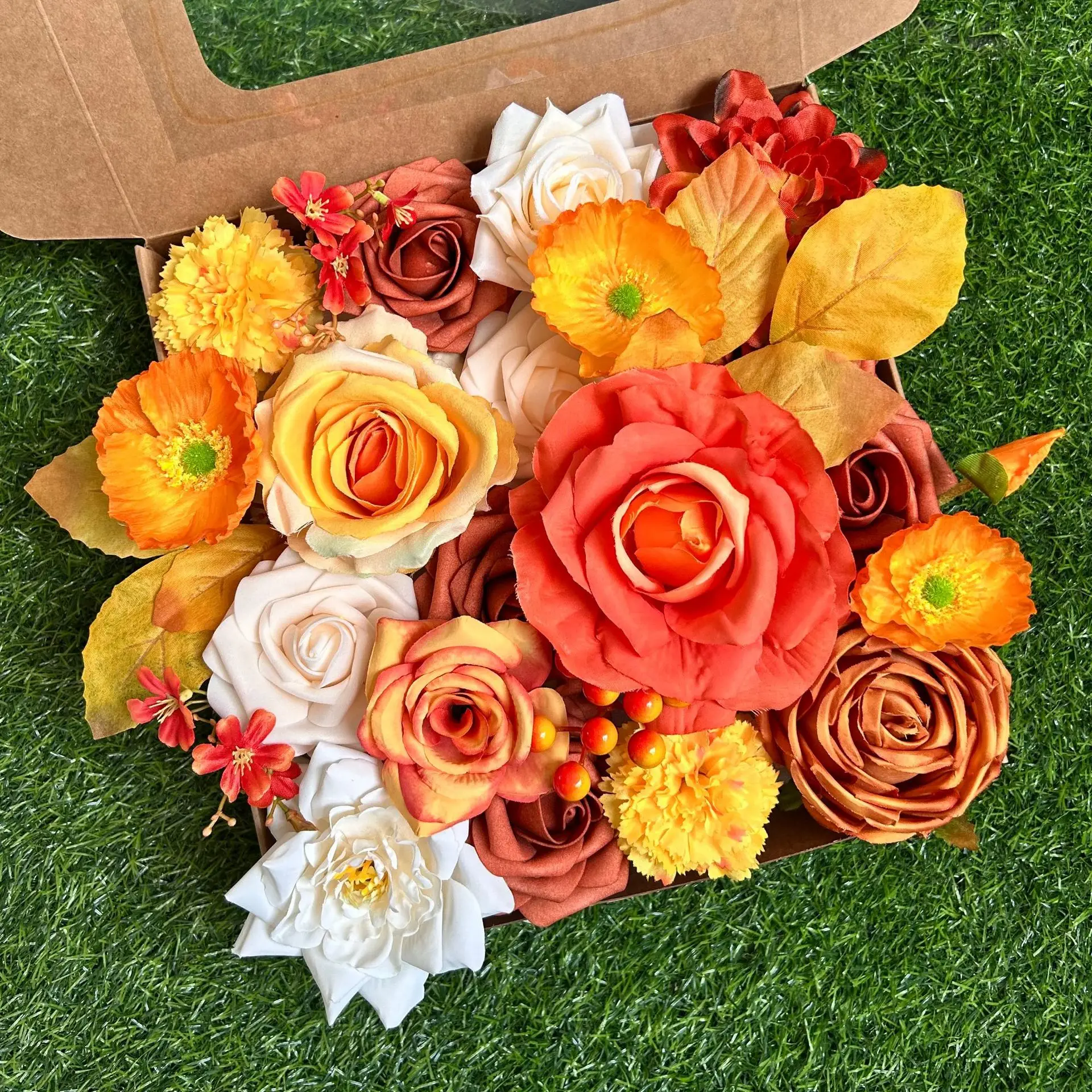 الخريف الشتاء الزهور الاصطناعية لتقوم بها بنفسك هدية صندوق يده باقة الزفاف الديكور عبر الحدود منتج جديد ترتيب زهور وهمية #1