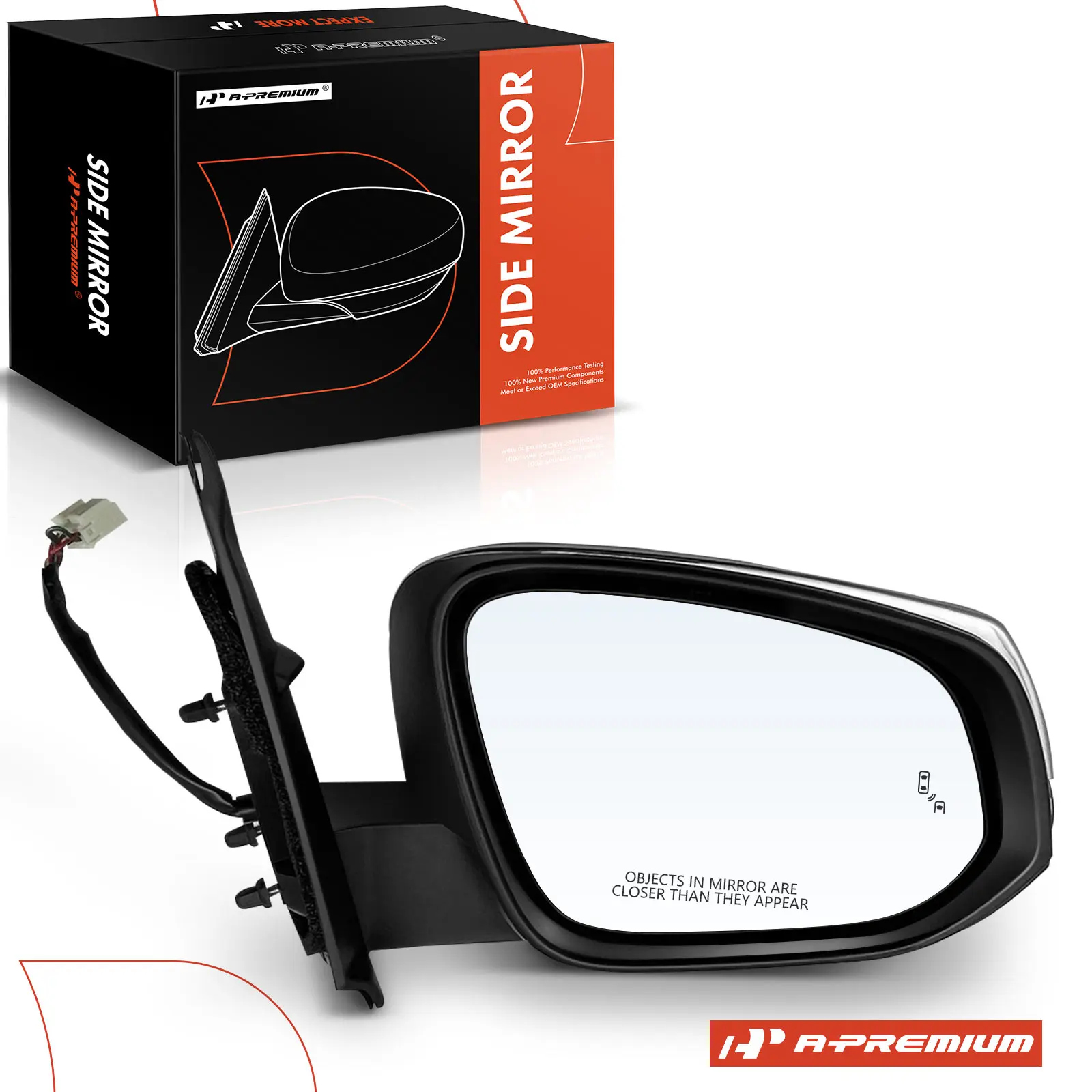 A-Premium Passenger Side Power Door Mirror for Toyota Tacoma 2016-2023 Manual Folding Blind Spot Detection Turn Signal Light