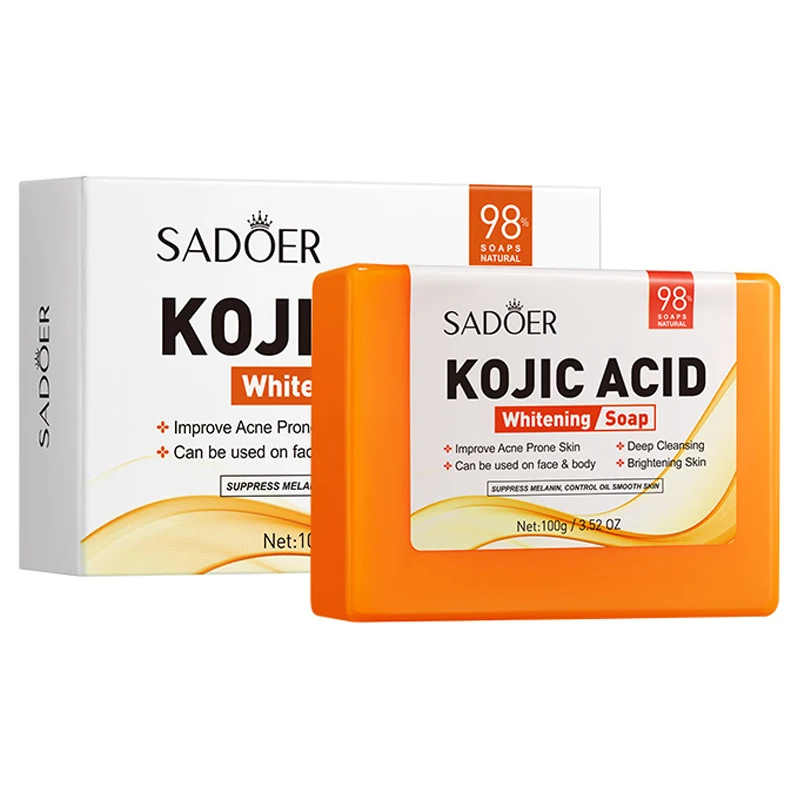 Handmade Kojic Acid Whitening Body Soap Deep Cleaning Shrink Pores Face Brighten Moisturizing Cleansing Essential Soaps 100g
