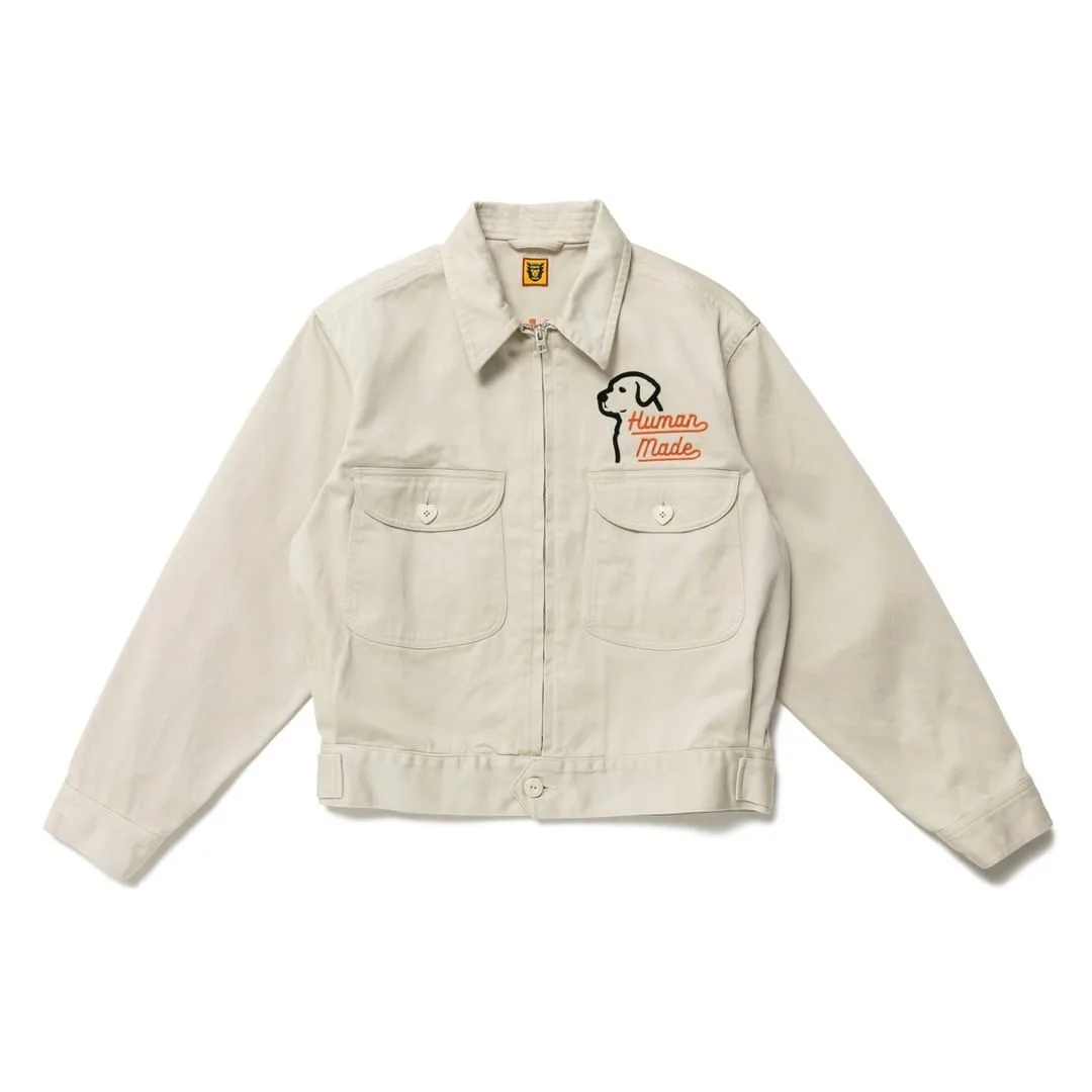 

Humanmade Dog Embroidery Letter Zipper Spring and Autumn Thin Jacket Men and Women Retro Trendy Brand Coat Top